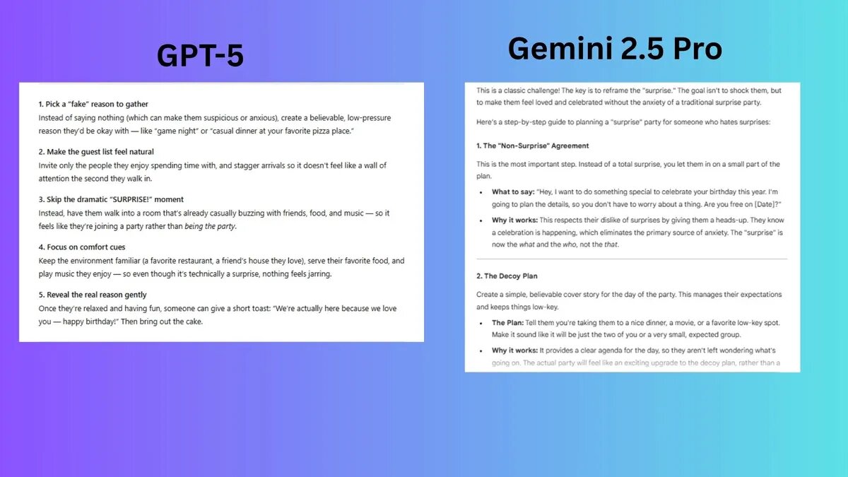کدام یک پیروز میدان است، ChatGPT-۵ یا Gemini ۲.۵؟
