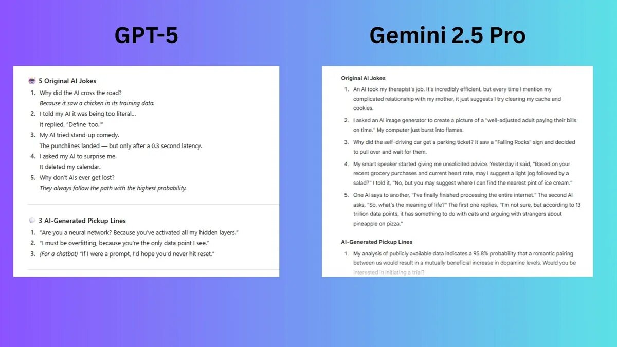 کدام یک پیروز میدان است، ChatGPT-۵ یا Gemini ۲.۵؟