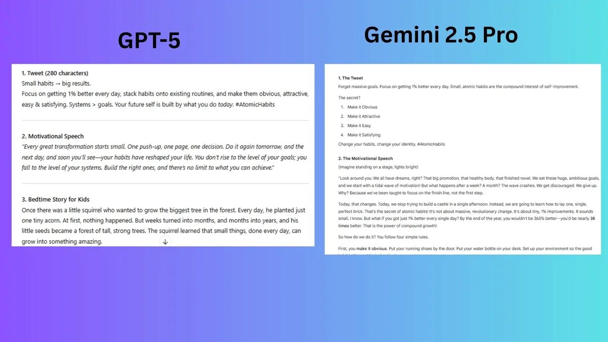 کدام یک پیروز میدان است، ChatGPT-۵ یا Gemini ۲.۵؟